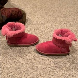 Ugg Australia pink bailey bow sheepskin boots 13